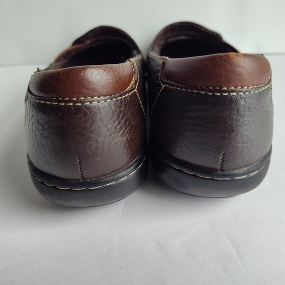 Ladies SZ 7M Clarks Brown Leather Bendables Flat - Picture 4 of 5